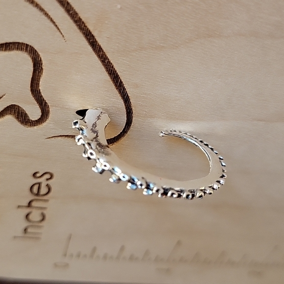 SOLD Tentacle Half-Hoop Earrings, Octopus, Squid, Fantasy - Picture 3 of 6